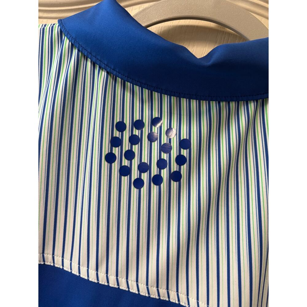 Puma Mens XL Blue Striped Powercool Golf Polo Shirt World Woods Golf Club - Picture 5 of 6